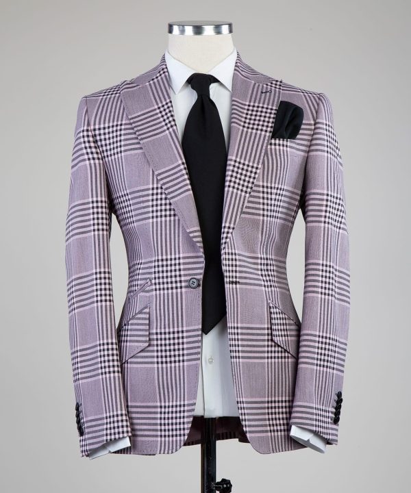 Checkered Light Mauve Suit - Image 2