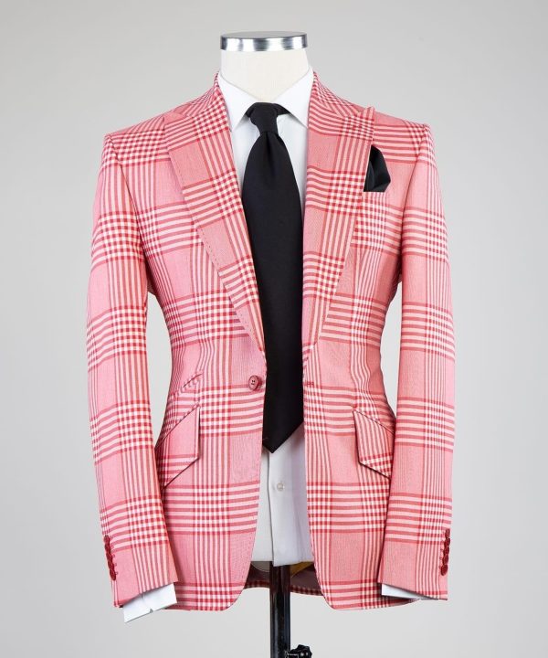 Checkered Salmon Suit