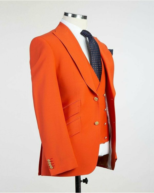 Plain Bright Orange Suit - Image 2