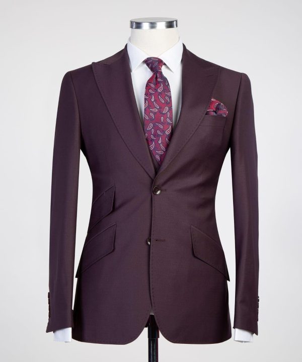 Plain Dark Maroon Suit