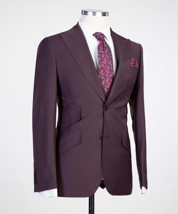 Plain Dark Maroon Suit - Image 5