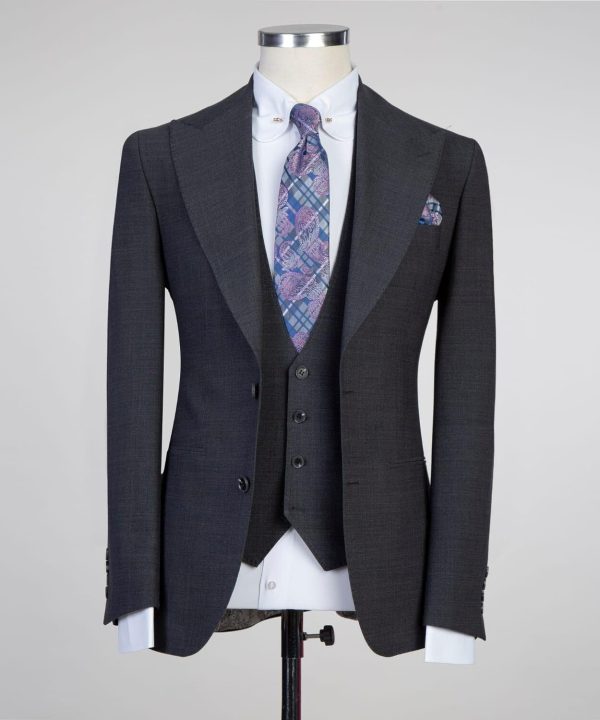 Plain Charcoal Gray Suit