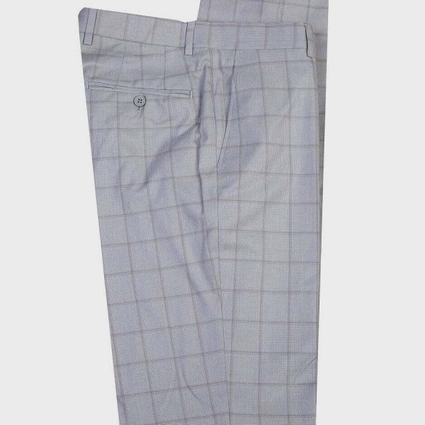 Grey Checked Double Breast Suit - Image 2