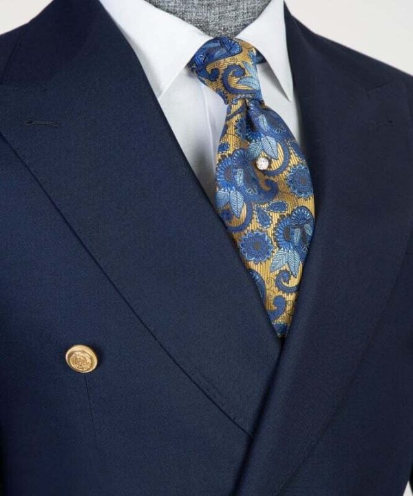 Navy Blue Double Breast Suit - Image 3