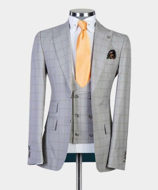Checked light Grey Suit II - Image 4