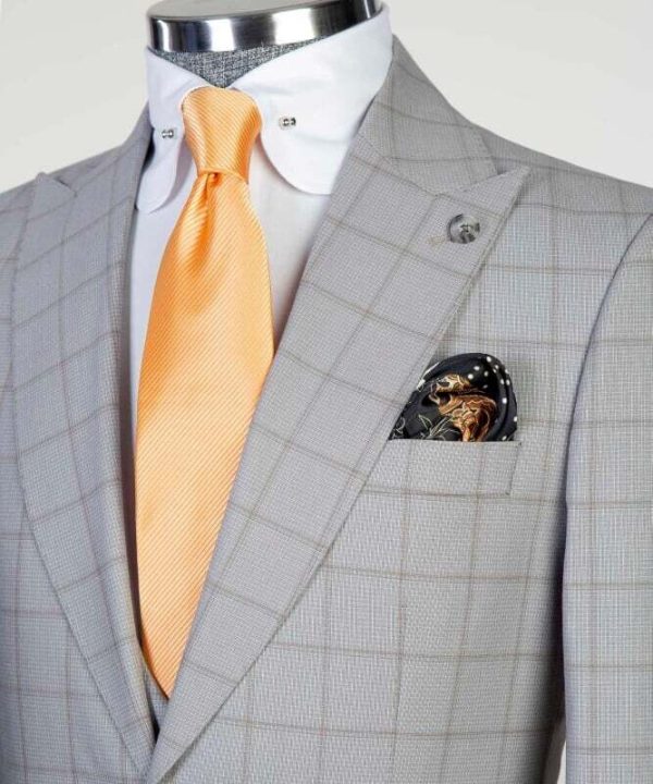 Checked light Grey Suit II - Image 3