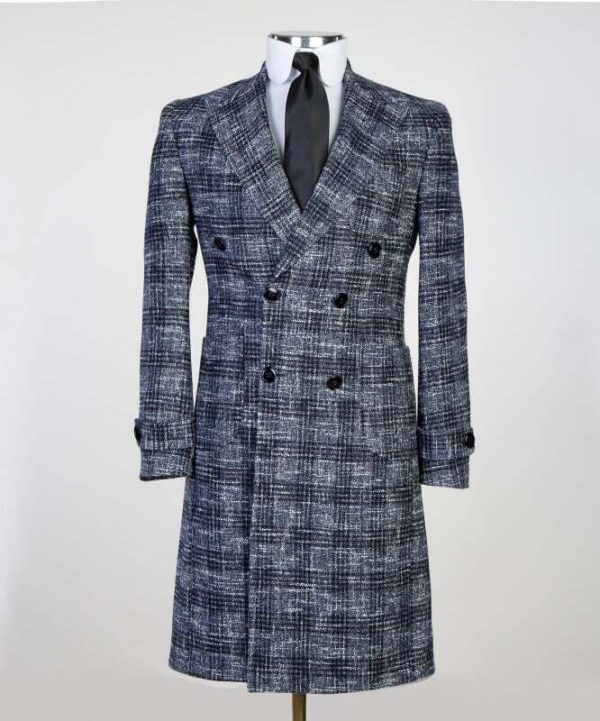 Grey Checked Winter Coat