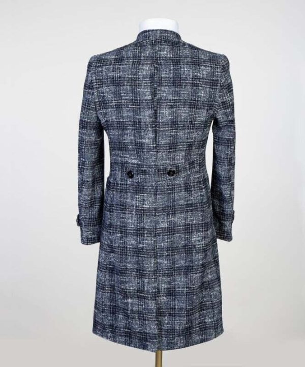 Grey Checked Winter Coat - Image 2