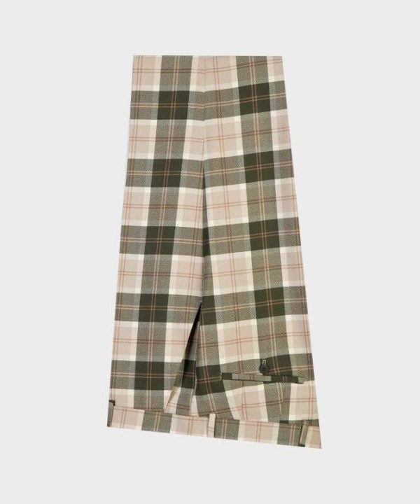 Olive Green Checked Double Breast Suit - Image 2