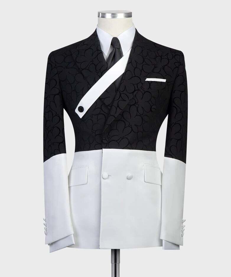 Black and White Double Breast Suit