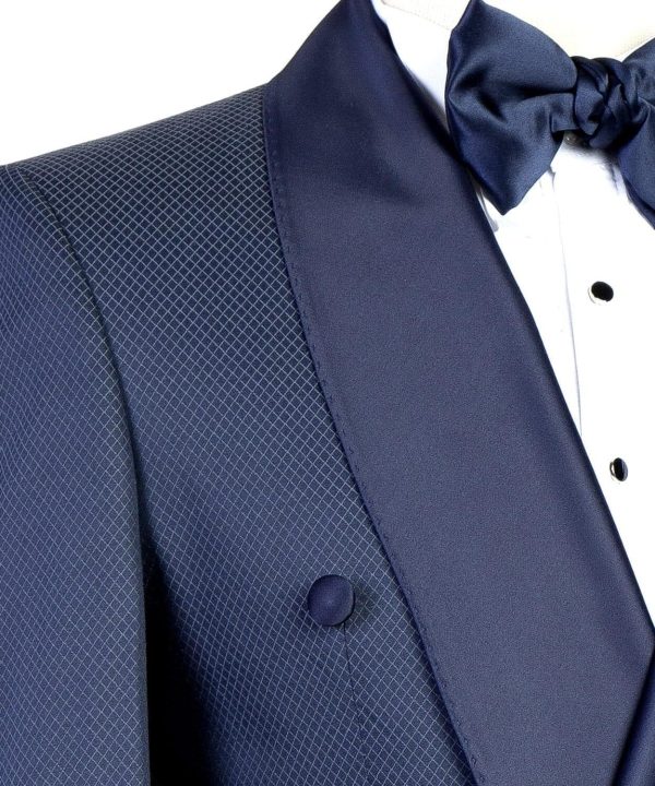 Navy Blue Double Breast Tuxedo - Image 3
