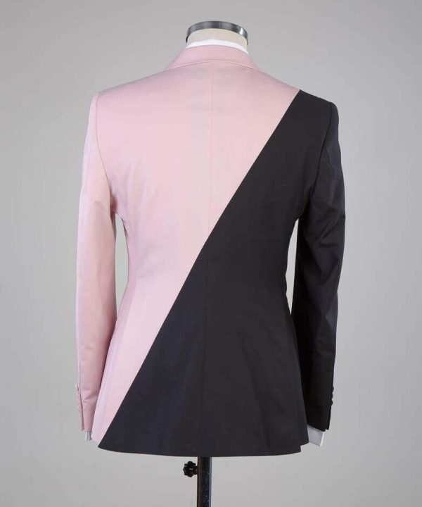 Pink and Black Designer Double Breast Suit - Image 3