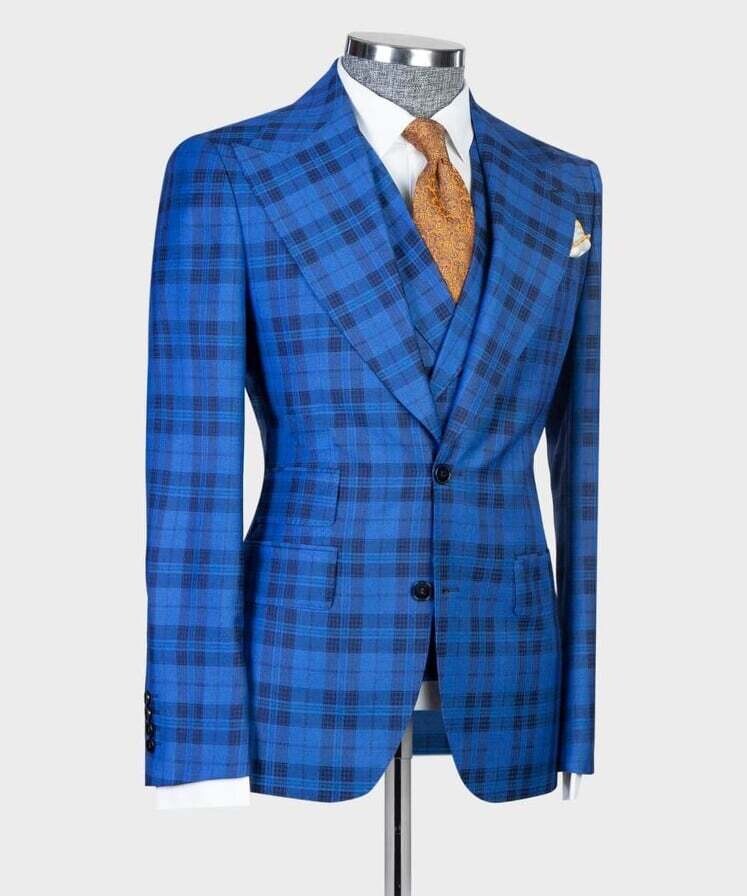 Checked Blue Suit IV