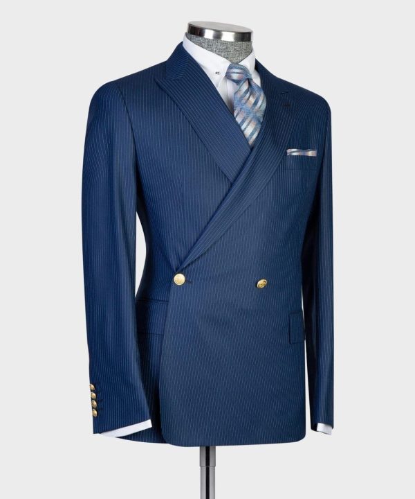 Navy Blue Double Breast Suit I - Image 4