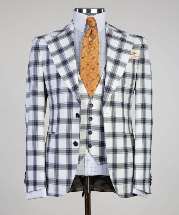 Checked White Suit - Image 6