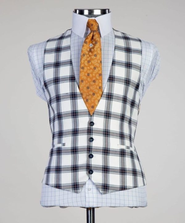 Checked White Suit - Image 5