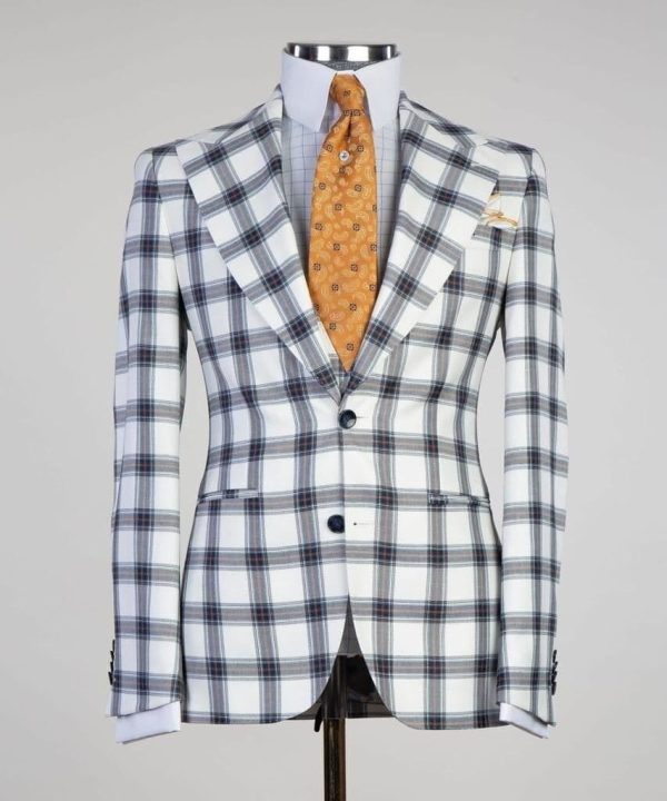 Checked White Suit - Image 4