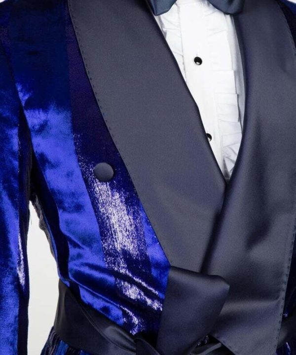 Stripped Blue and Black Tuxedo
