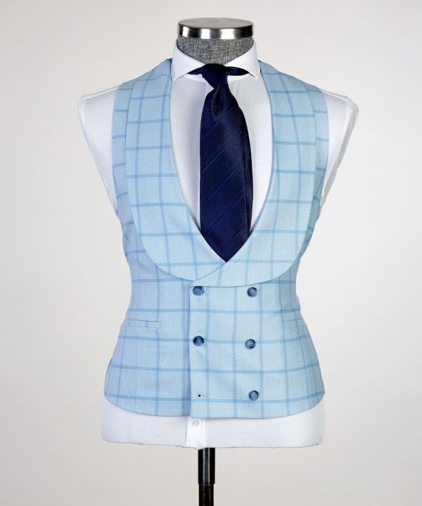 Light Blue Checked Suit II - Image 4