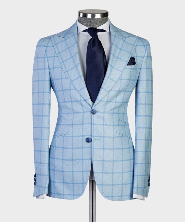 Light Blue Checked Suit II